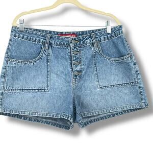 UNION BAY Vintage 100% Cotton Button Fly Denim Shorts 11 Boho Retro Hippie Beach